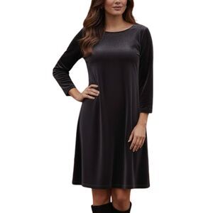 Jacqueline Ferrar VTG 90s Velour Mini Dress Black Whimsygoth Party Sz 12